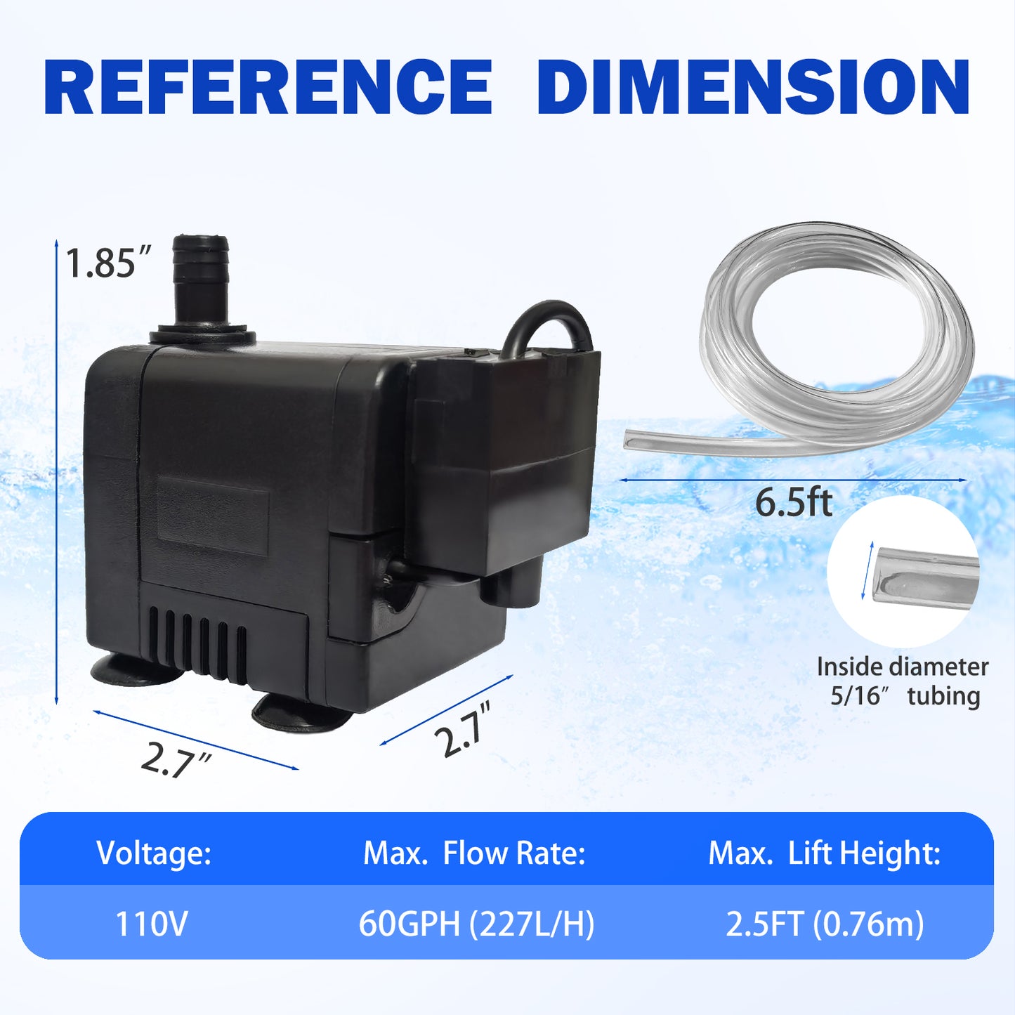 Roamoris Small Pump With Level Sensor 110V Mini Condensate Pump Automatic Submersible Water Pump For Dehumidifier,Air Conditioner,HVAC,Ice Maker, Furnace,Air Cooler,PM03